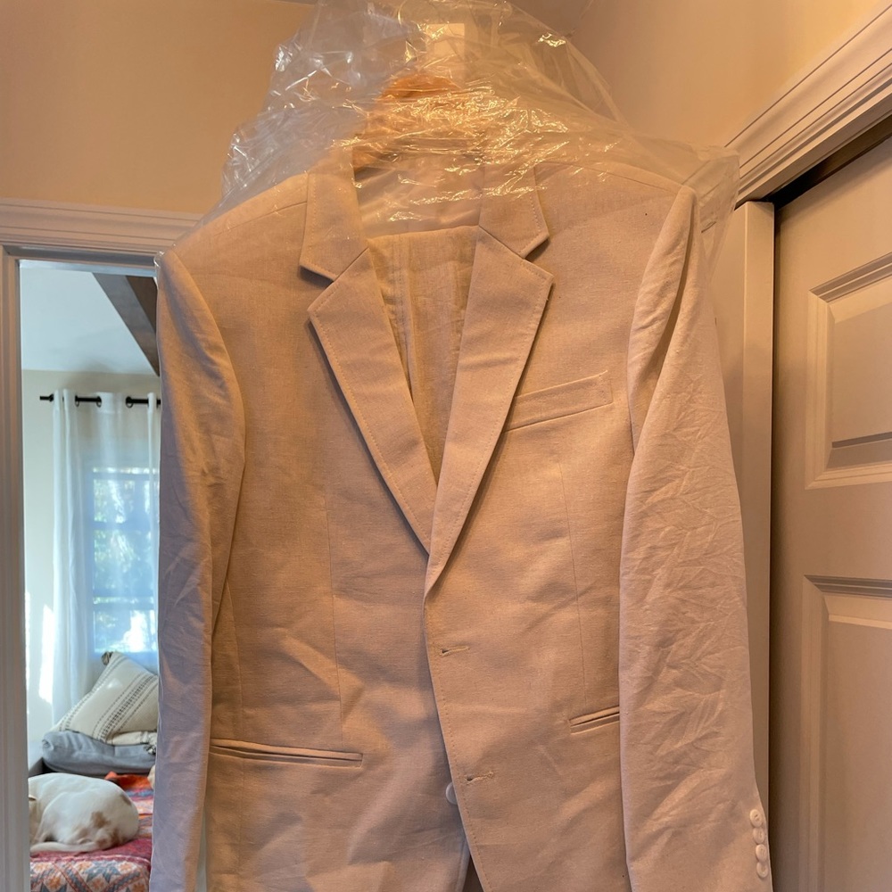 Custom-made Linen dress coat and pants
